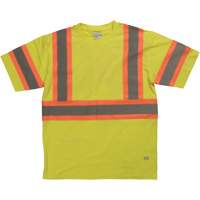 Short Sleeve Safety T-Shirt, Cotton, X-Small, High Visibility Lime-Yellow Pathway Supply LP