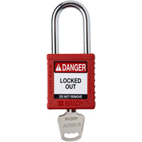 Cadenas de verrouillage Velocity, Rouge, Cl&eacute;s diff&eacute;rentes, Nylon, Largeur de 1-1/2" Pathway Supply LP