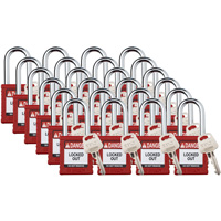 Cadenas de verrouillage Velocity, Rouge, Cl&eacute;s diff&eacute;rentes, Nylon, Largeur de 1-1/2" Pathway Supply LP