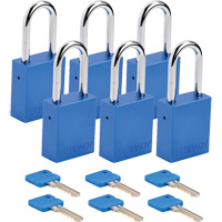 Cadenas de s&eacute;curit&eacute;, Cadenas de s&eacute;curit&eacute;, Cl&eacute;s diff&eacute;rentes, Aluminium, Largeur de 1-1/2" Pathway Supply LP