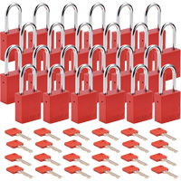 Cadenas de s&eacute;curit&eacute;, Cadenas de s&eacute;curit&eacute;, Cl&eacute;s diff&eacute;rentes, Aluminium, Largeur de 1-1/2" Pathway Supply LP