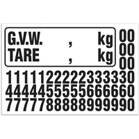 G.V.W. Truck Number Kit, Assorted Numbers/Letters/Punctuation, Black Pathway Supply LP