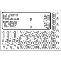 G.V.W. Truck Number Kit, Assorted Numbers/Letters/Punctuation, White Pathway Supply LP