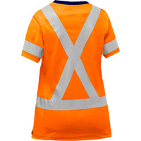 Chemise &agrave; manches courtes et X au dos Bisley pour femmes, Poly-coton, Petit, Orange haute visibilit&eacute; Pathway Supply LP