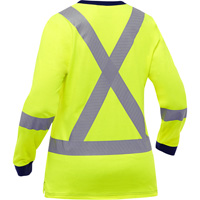 Chemise &agrave; manches longues et X au dos Bisley pour femmes, Poly-coton, Petit, Jaune lime haute visibilit&eacute; Pathway Supply LP