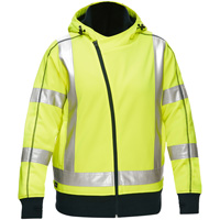 Coton ouat&eacute; doubl&eacute; de sherpa avec capuchon &agrave; fermeture &eacute;clair compl&egrave;te et X au dos Bisley pour femmes, Petit, Jaune lime haute visibilit&eacute; Pathway Supply LP