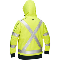 Coton ouat&eacute; doubl&eacute; de sherpa avec capuchon &agrave; fermeture &eacute;clair compl&egrave;te et X au dos Bisley pour femmes, Petit, Jaune lime haute visibilit&eacute; Pathway Supply LP