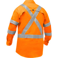 Chemise de travail &agrave; manches longues et X au dos Bisley avec X-Airflow pour femmes, Poly-coton, Petit, Orange haute visibilit&eacute; Pathway Supply LP
