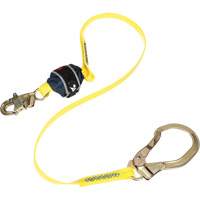 Coated Web Shock-Absorbing Lanyard, 6', Rebar Hook Center, Snap Hook Leg Ends Pathway Supply LP