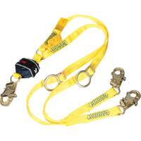 Twin-Leg Tie-Back Web Shock-Absorbing Lanyard, 6', Snap Hook Center, Snap Hook Leg Ends, Polyester Pathway Supply LP