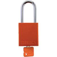 Cadenas de verrouillage de s&eacute;curit&eacute; Velocity Plus, Orange, Cl&eacute;s identiques, Aluminium, Largeur de 1-1/2" Pathway Supply LP