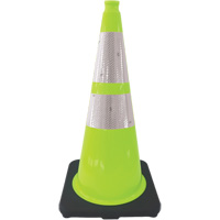 Premium Traffic Cone, 28", Lime Green, 4" & 6" Reflective Collar(s) Pathway Supply LP