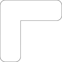 Formes pour le marquage des planchers, L, 7" lo x 3,5" la, Blanc, Vinyle Pathway Supply LP