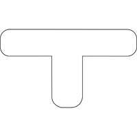 Formes pour le marquage des planchers, T, 9,5" lo x 6,5" la, Blanc, Vinyle Pathway Supply LP