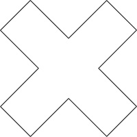 Formes pour le marquage des planchers, Croix, 9,5" lo x 3,5" la, Blanc, Vinyle Pathway Supply LP