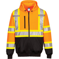 Contrast-Striped Safety Hoodie, Small, Black/High Visibility Orange Pathway Supply LP