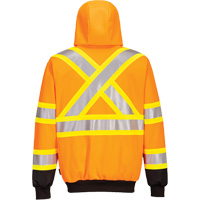 Contrast-Striped Safety Hoodie, Small, Black/High Visibility Orange Pathway Supply LP