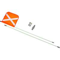 Heavy-Duty Safety Whip, Threaded Mount, 8' High, Orange with Reflective X Pathway Supply LP