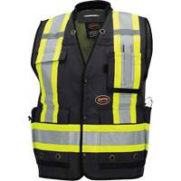 6679 High-Visibility Antimicrobial Mesh-Back Surveyor Vest, Black, Small, Polyester Pathway Supply LP