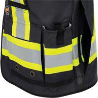 6679 High-Visibility Antimicrobial Mesh-Back Surveyor Vest, Black, Small, Polyester Pathway Supply LP