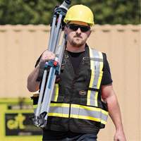 6679 High-Visibility Antimicrobial Mesh-Back Surveyor Vest, Black, Small, Polyester Pathway Supply LP