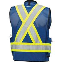 6681 High-Visibility Antimicrobial Mesh-Back Surveyor Vest, Royal Blue, Small, Polyester Pathway Supply LP
