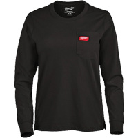 GRIDIRON Long Sleeve Pocket T-Shirt, Women's, X-Small, Black Pathway Supply LP