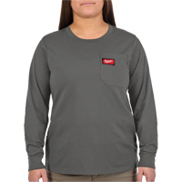 GRIDIRON Long Sleeve Pocket T-Shirt, Women's, X-Small, Grey Pathway Supply LP
