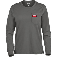 GRIDIRON Long Sleeve Pocket T-Shirt, Women's, X-Small, Grey Pathway Supply LP
