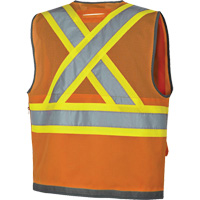 Pioneer Mesh Back Zip Front Surveyor Safety Vest, High Visibility Orange, Small, Polyester Pathway Supply LP
