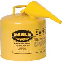 Safety Can for Diesel with Funnel, Type I, Galvanized Steel, 5 US gal., Yellow, FM Approved/UL/ULC Listed Pathway Supply LP