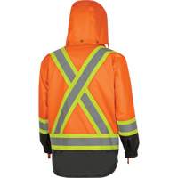 5056 Pioneer&reg; Yukon 7-in-1 Waterproof Winter Safety Parka, Polyester, Black/High Visibility Orange, X-Small Pathway Supply LP