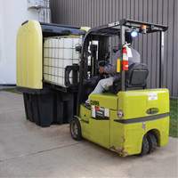 Yellow Roll Top Hardcover Spill Pallet, 65" L x 65" W x 101" H, 5000 lbs. Load Capacity Pathway Supply LP