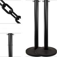 Industrial Stanchion Kit with Plastic Chain, 37" High, Black Pathway Supply LP
