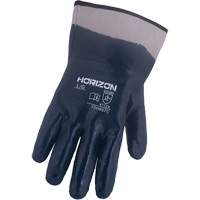 Horizon&reg; Navy Gloves with Pasted Cuffs, Medium, Nitrile Coating, Jersey/Cotton Shell Pathway Supply LP