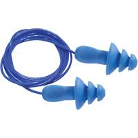 Bouchons d'oreilles r&eacute;utilisables bleus 100 % d&eacute;tectables par m&eacute;tal SEALTEC TipGrip, Avec cordon, Taille unique, Vrac - Boîte, NRR dB 26 dB Pathway Supply LP