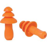 Bouchons d'oreilles r&eacute;utilisable &agrave; triple bride en TPR orange SEALTEC TipGrip, Sans cordon, Vrac - Boîte, 26 dB dB NRR, Taille unique Pathway Supply LP