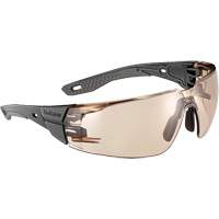 Lunettes de s&eacute;curit&eacute; RUSH+ 2.0 avec monture noire et grise, M/G, Lentille Cuivre, Antibu&eacute;e/Anti-&eacute;gratignures, ANSI Z87+ Pathway Supply LP