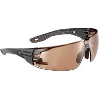 Lunettes de s&eacute;curit&eacute; RUSH+ 2.0 avec monture noire et grise, M/G, Lentille Bronze, Antibu&eacute;e/Anti-&eacute;gratignures, ANSI Z87+ Pathway Supply LP