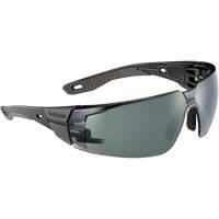 Lunettes de s&eacute;curit&eacute; RUSH+ 2.0 avec monture noire et grise, M/G, Lentille Gris/3,0, Antibu&eacute;e/Anti-&eacute;gratignures, ANSI Z87+ Pathway Supply LP