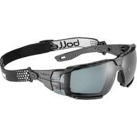 Lunettes de s&eacute;curit&eacute; RUSH+ 2.0 XP avec monture noire et grise, M/G, Lentille Fum&eacute;e, Antibu&eacute;e/Anti-&eacute;gratignures, ANSI Z87+ Pathway Supply LP