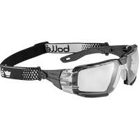 Lunettes de s&eacute;curit&eacute; RUSH+ 2.0 XP avec monture noire et grise, petit, Lentille Transparent, Antibu&eacute;e/Anti-&eacute;gratignures, ANSI Z87+ Pathway Supply LP