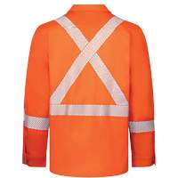 Avenger 7 oz Deluxe Segmented Striped High-Visibility Work Shirt, Style 652, Men's, Small, Orange Pathway Supply LP
