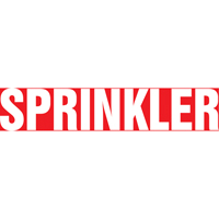 "Sprinkler" Pipe Marker, Self-Adhesive, 1" H x 8" W, White on Red Pathway Supply LP