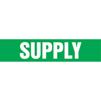 "Supply" Pipe Markers, Self-Adhesive, 4" H x 24" W, White on Green Pathway Supply LP