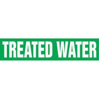 "Tower Water Return" Pipe Markers, Self-Adhesive, 4" H x 24" W, White on Green Pathway Supply LP