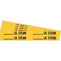 Marqueurs de tuyau avec espace vierge suivi de LB. Steam, Autocollant, 1-1/8" h x 7" la, Noir sur jaune Pathway Supply LP