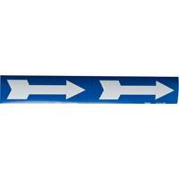 Arrow Pipe Markers, Self-Adhesive, 4" H x 12" W, White on Blue Pathway Supply LP
