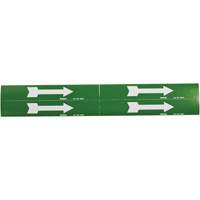 Arrow Pipe Markers, Self-Adhesive, 1-1/8" H x 7" W, White on Green Pathway Supply LP