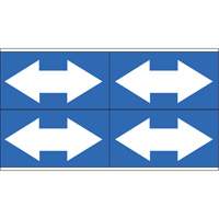 Dual Direction Arrow Pipe Markers, Self-Adhesive, 1-1/8" H x 7" W, White on Blue Pathway Supply LP